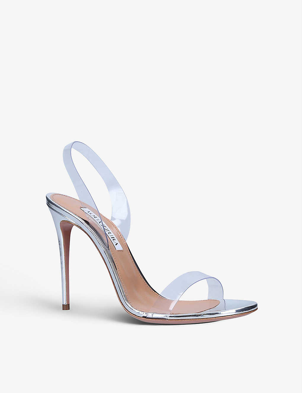 GIÀY AQUAZZURA So Nude metallic PVC heeled sandals