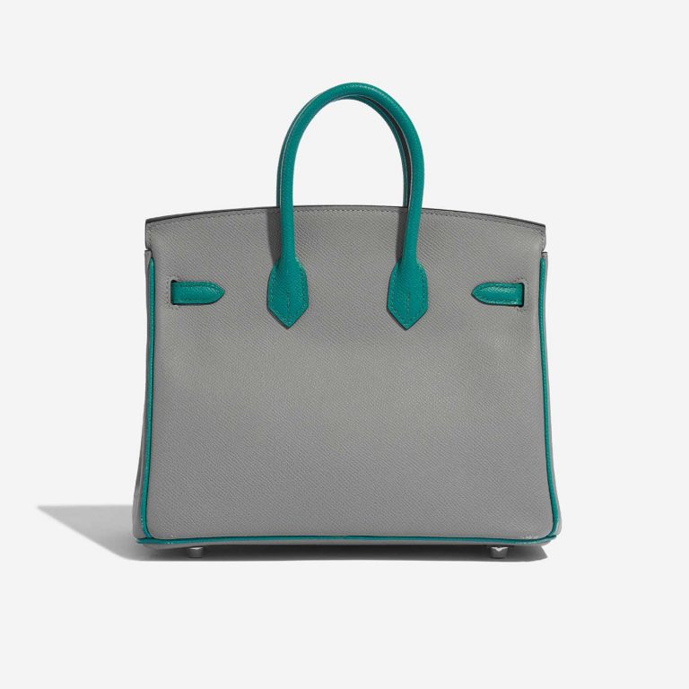 TÚI Hermès Birkin 25 Epsom Gris Mouette Blue Paon Silver Buckle khóa trắng