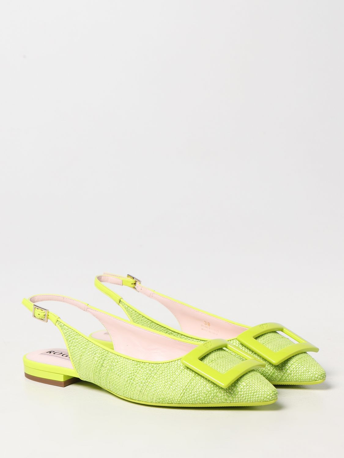 GIÀY ROGER VIVIER Green flat shoes