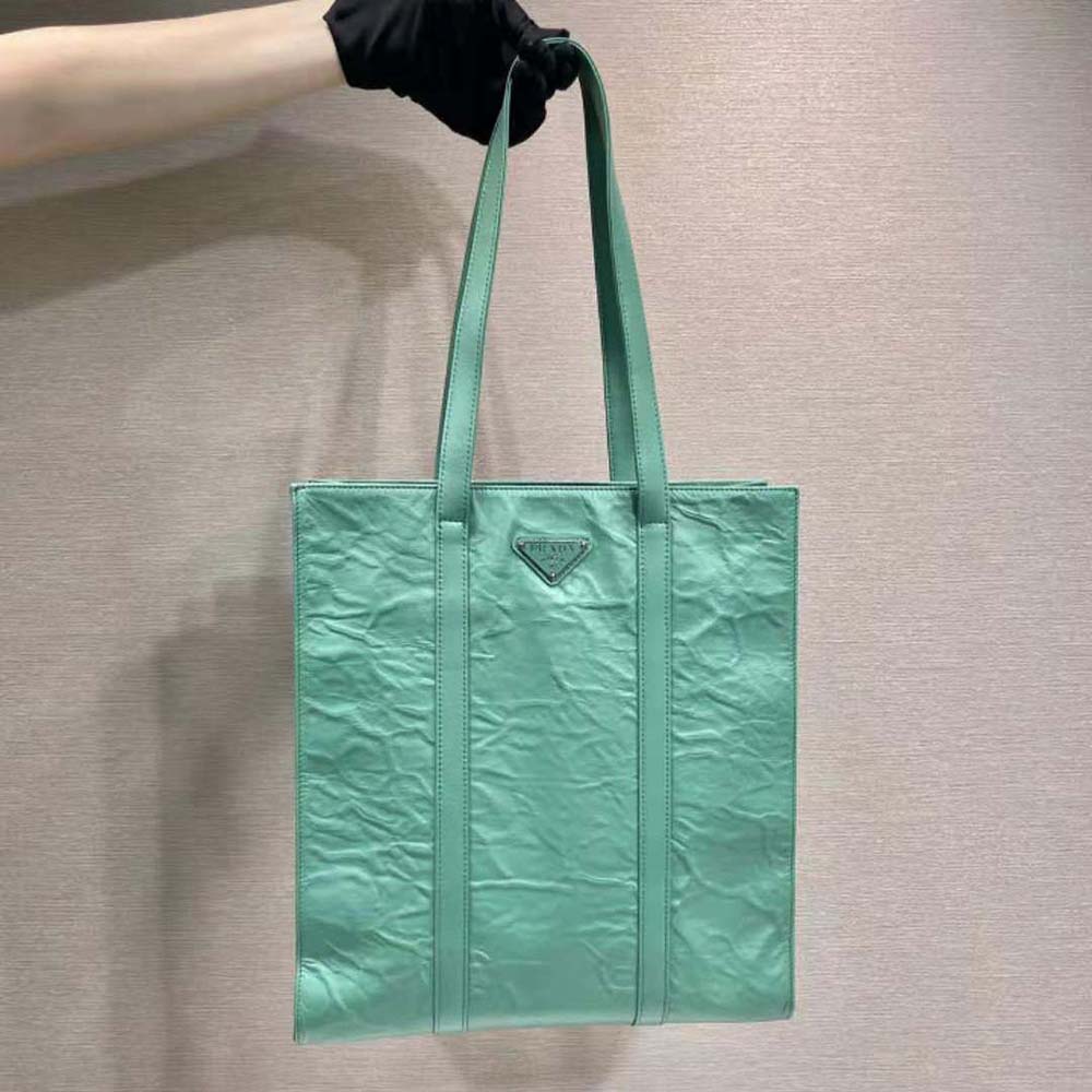 TÚI Prada Antique Nappa Leather Tote-Gray