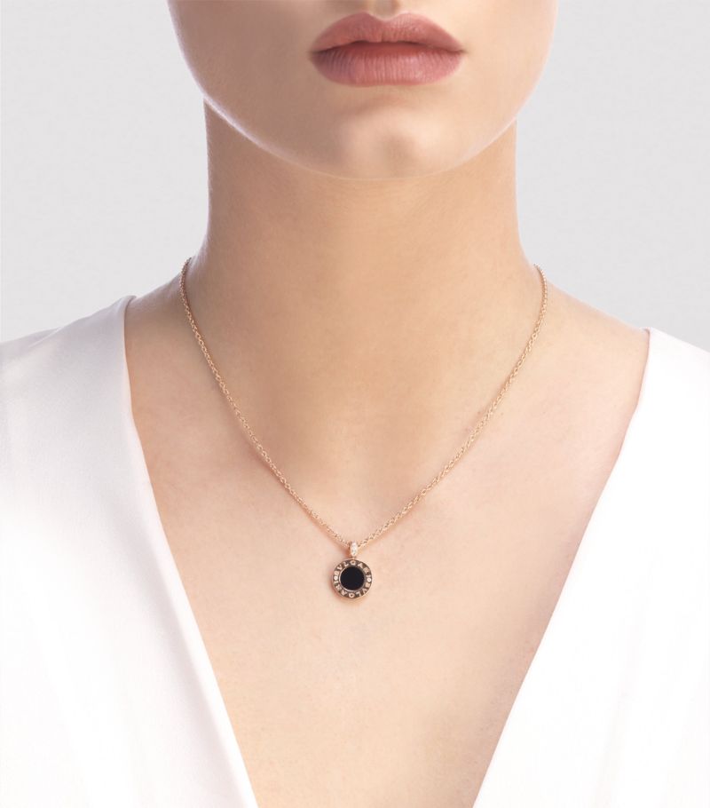Vòng cổ BVLGARI Rose Gold, Mother-of-Pearl and Diamond vàng hồng 18K
