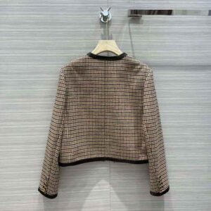 ÁO Celine Women Chasseur Jacket in Houndstooth Wool