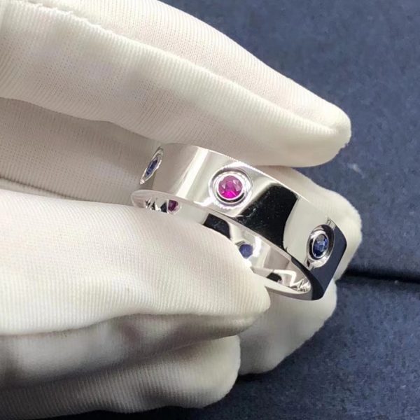 Nhẫn Cartier Love đính đá nhiều màu vàng trắng 18K