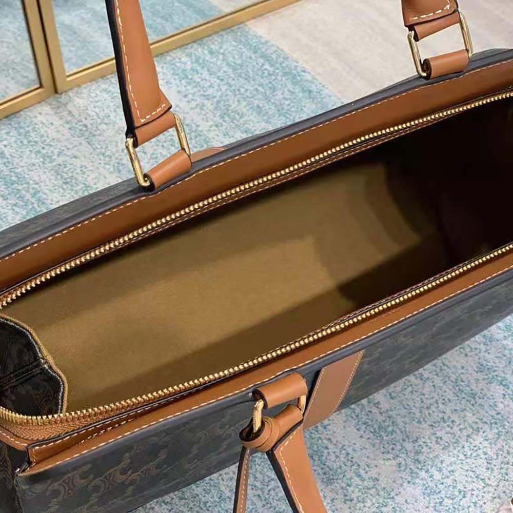 TÚI Celine Women Medium Cabas DE France Bag in Triomphe Canvas and Calfskin