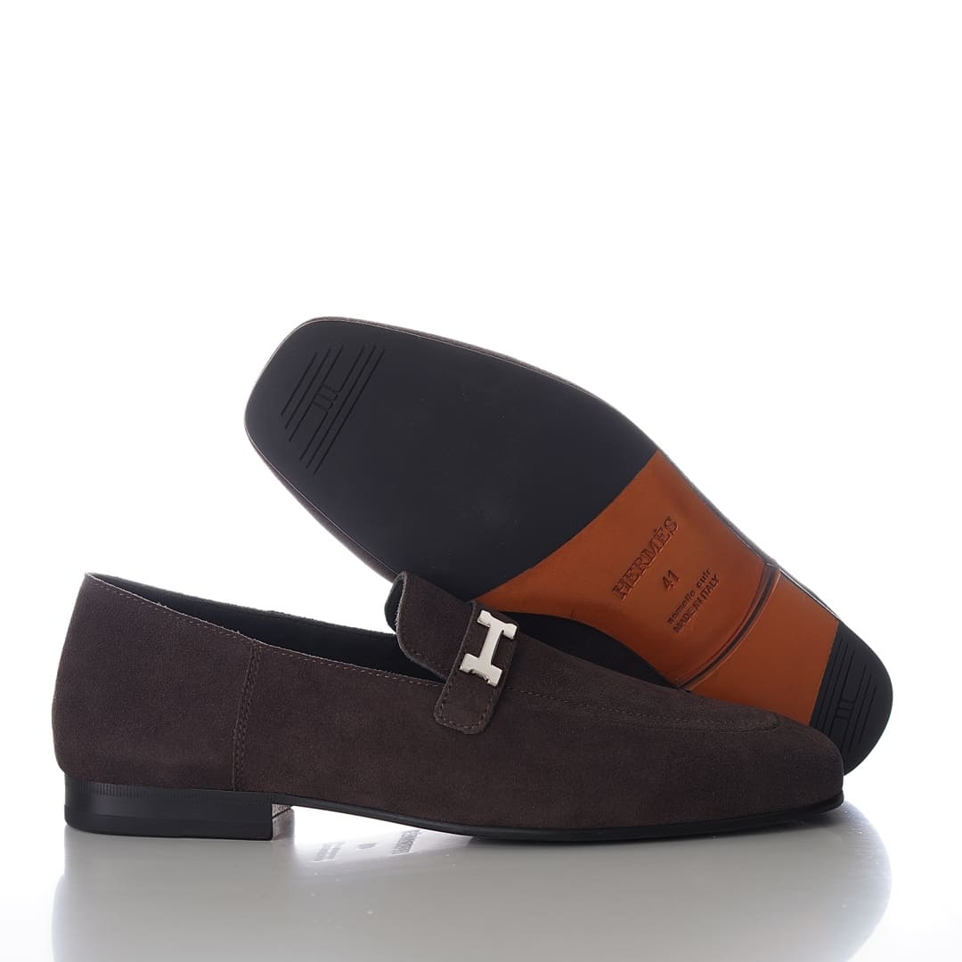 GIÀY HERMES GIOVANNI LOAFER SUEDE BROWN AAA
