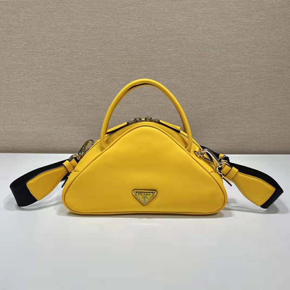 TÚI Prada Women Leather Prada Triangle Bag-Yellow