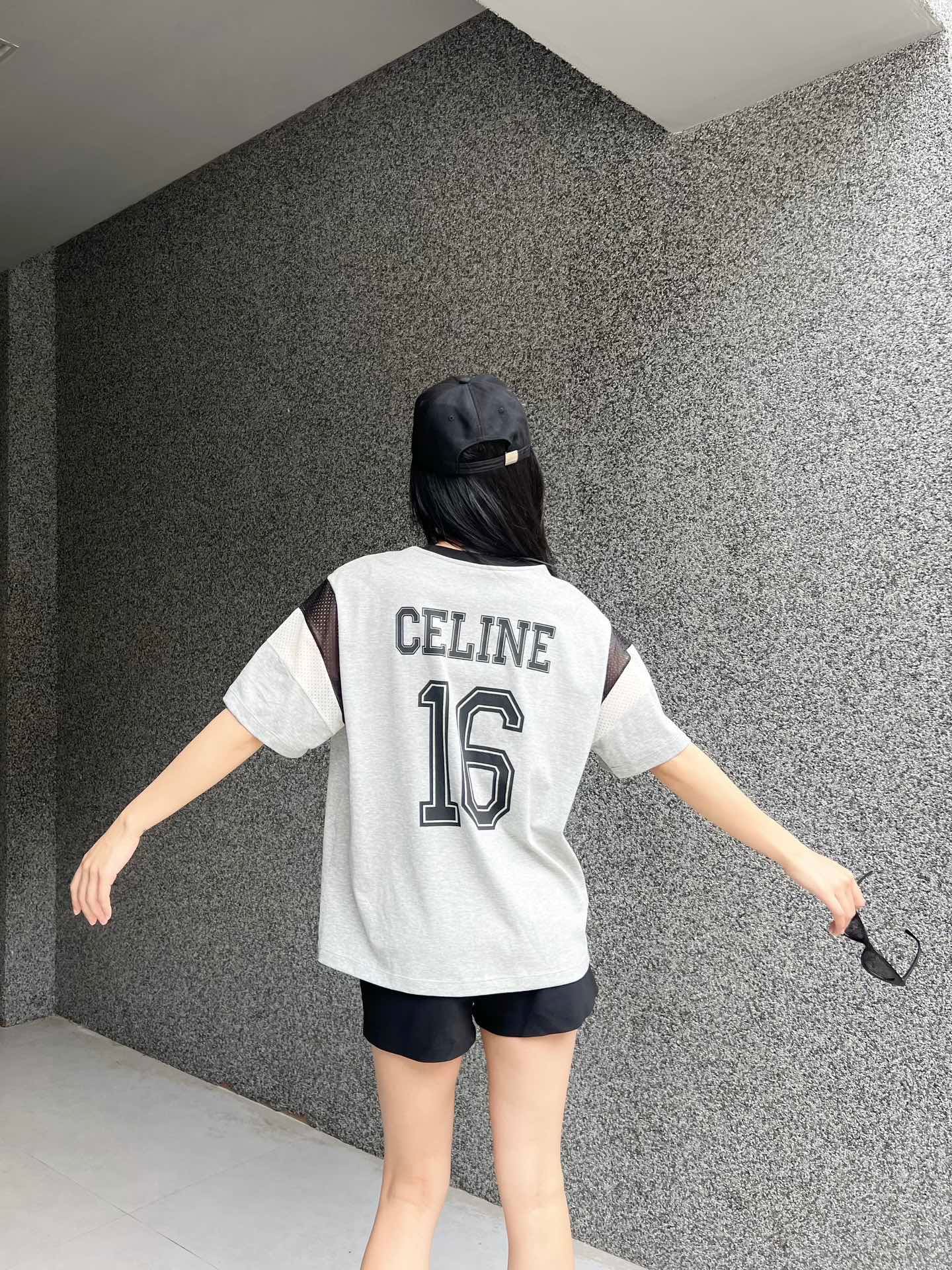 ÁO CELINE T SHIRT MÀU XÁM UNISEX