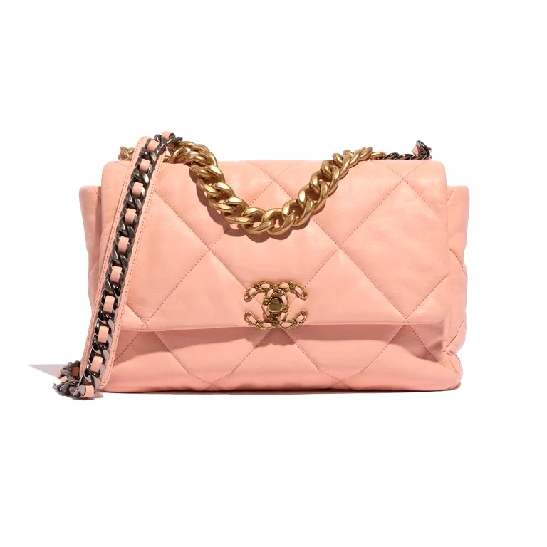 TÚI Chanel 19 Flap Bag Large Lamb Peach