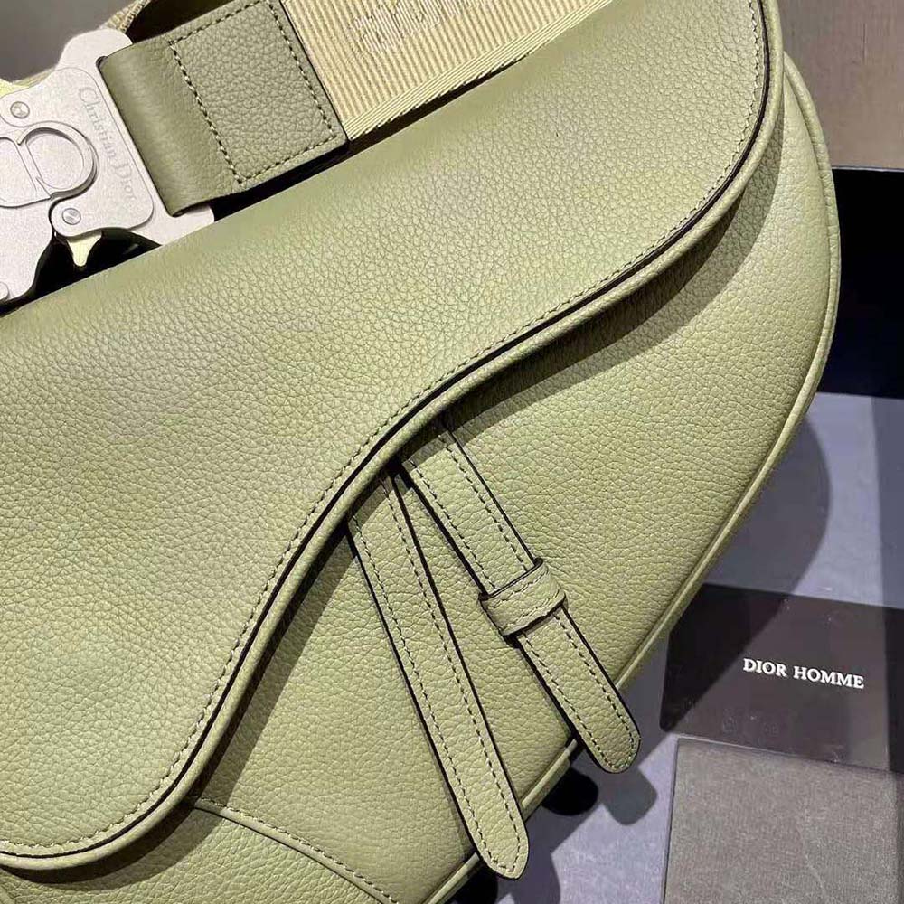 TÚI Dior Saddle Bag Khaki Grained Calfskin