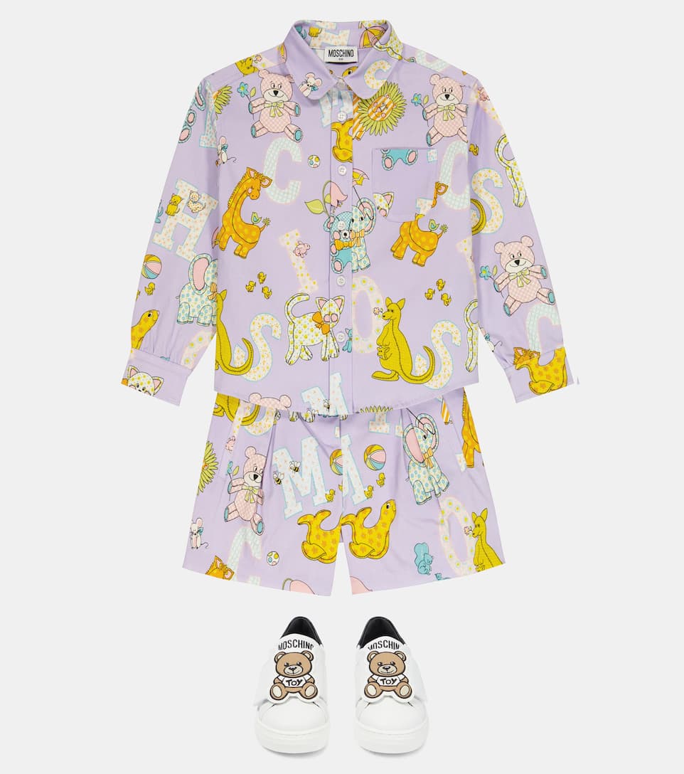 GIÀY MOSCHINO KIDS Leather sneakers
