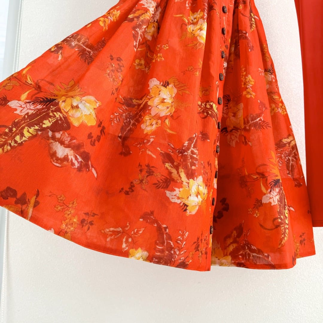 VÁY ZIMMERMANN LONG DRESS WITH FLOWER RED High Classy