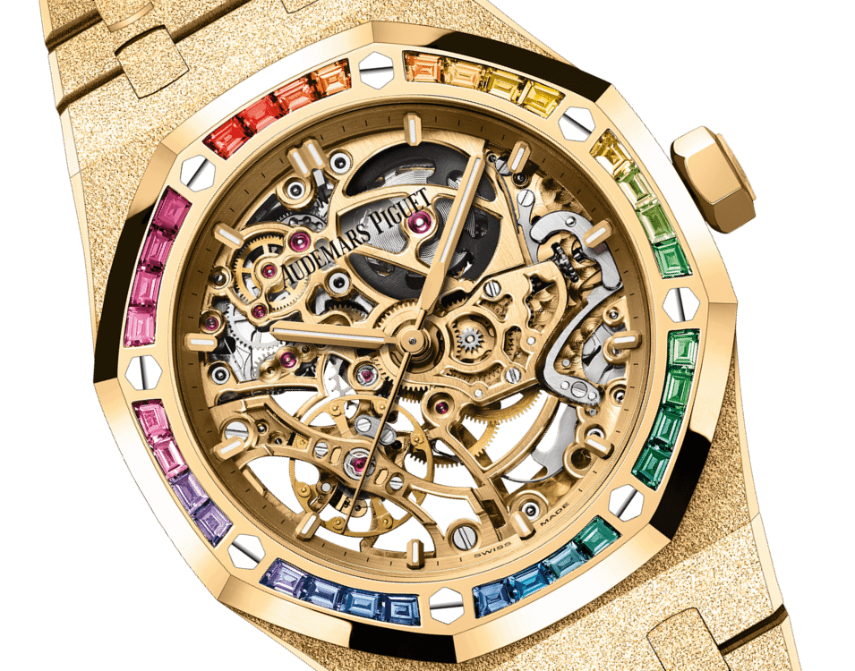 Đồng hồ Audemars Piguet Royal Oak Double Balance Openworked Yellow Gold Frosted mặt số vàng gold