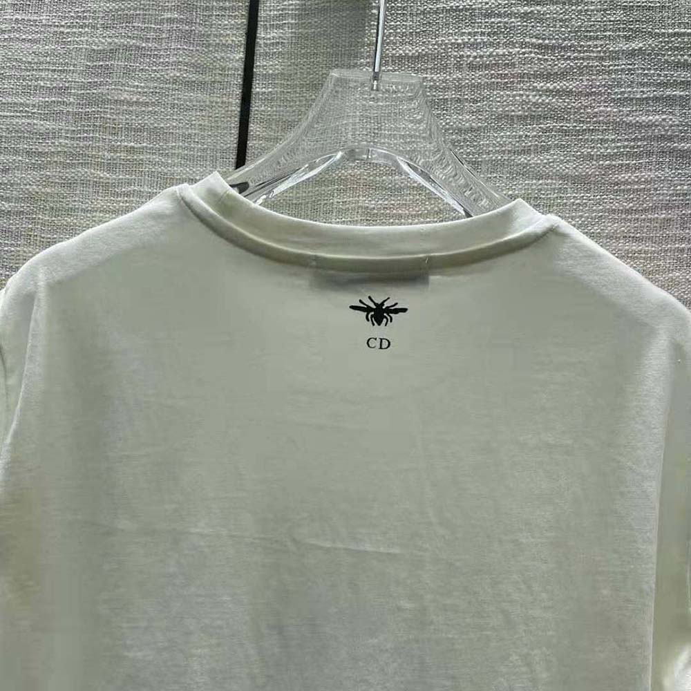 ÁO Dior ‘I Say I’ T-shirt Ecru Cotton Jersey and Linen