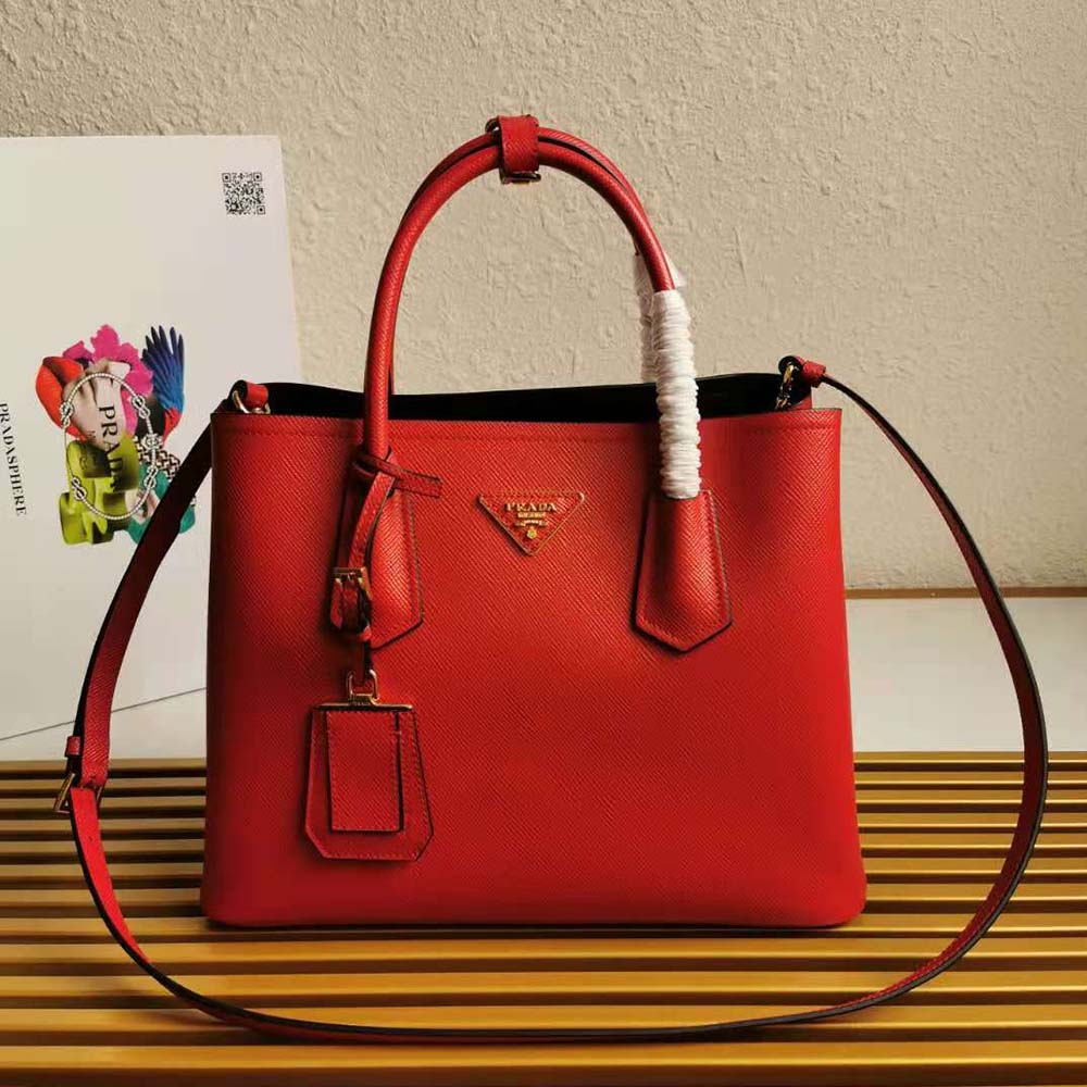 TÚI Prada Saffiano Leather Prada Galleria Bag-Red