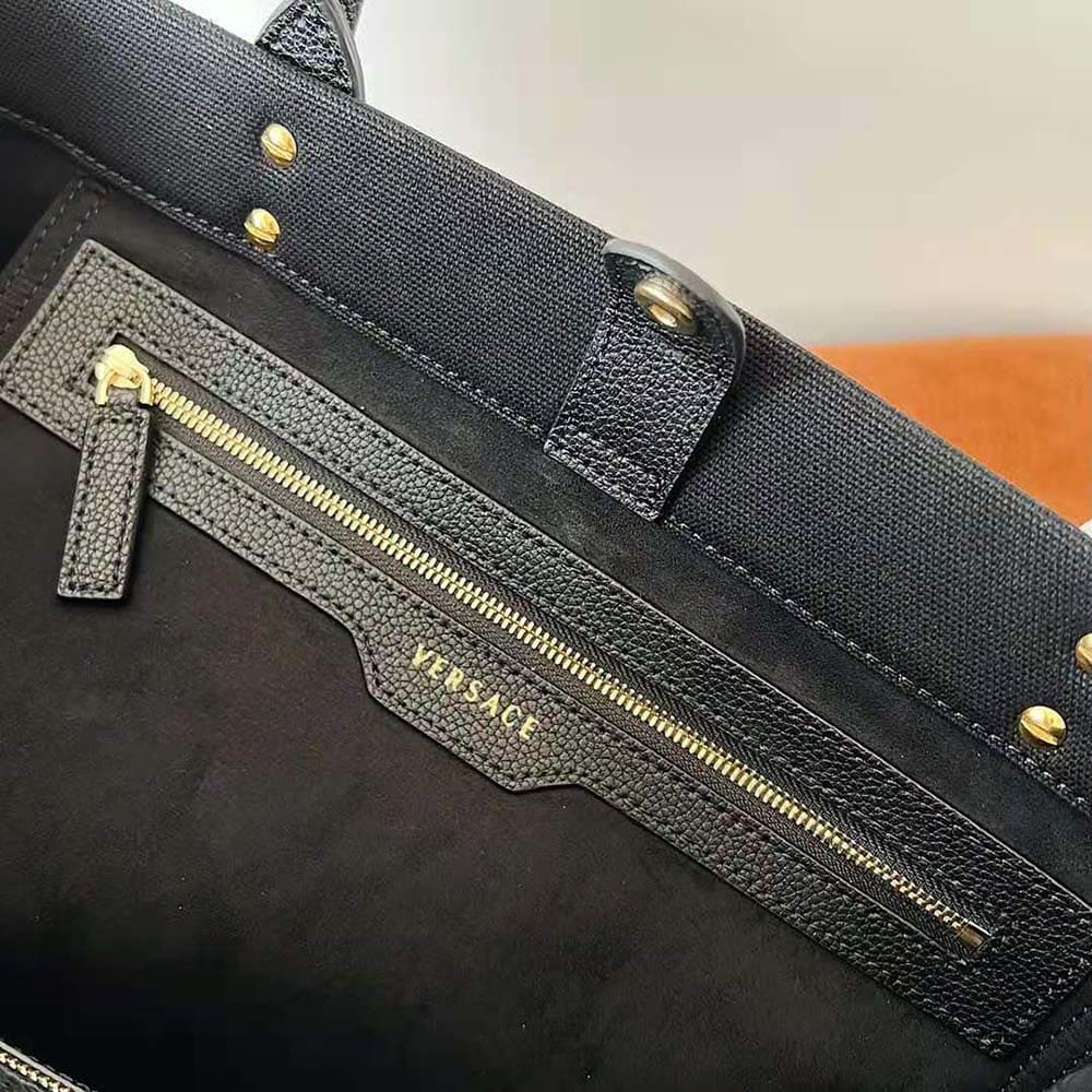 TÚI Versace Women La Medusa Canvas Large Tote Bag-Black