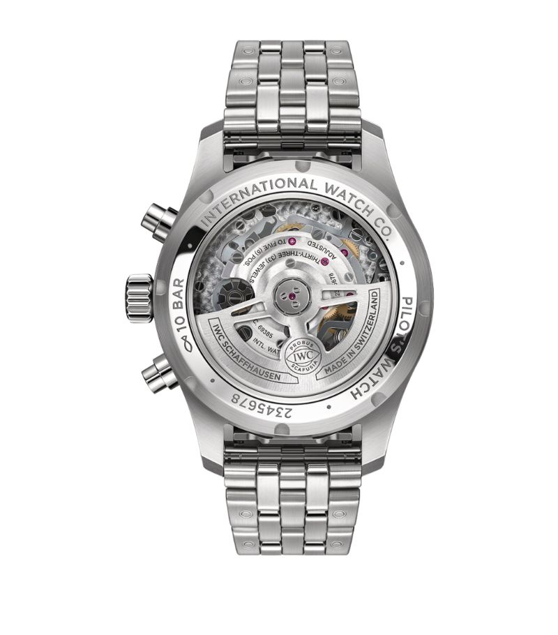 Đồng hồ IWC Stainless Steel Pilot’s Chronograph Watch mặt số màu xanh lá cây