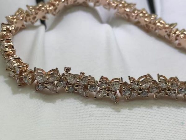 Vòng tay Tiffany & Co Victoria Mixed Cluster Kim cương vàng hồng 18K