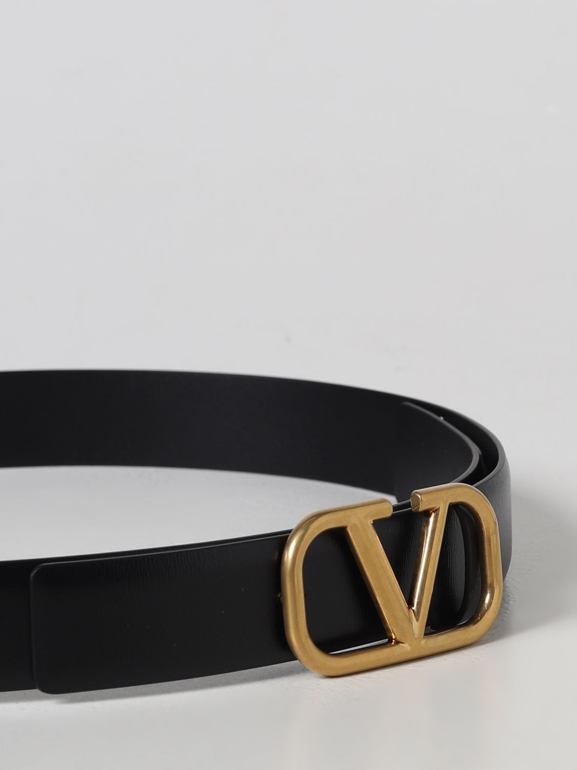 DÂY LƯNG VALENTINO GARAVANI V LOGO black leather