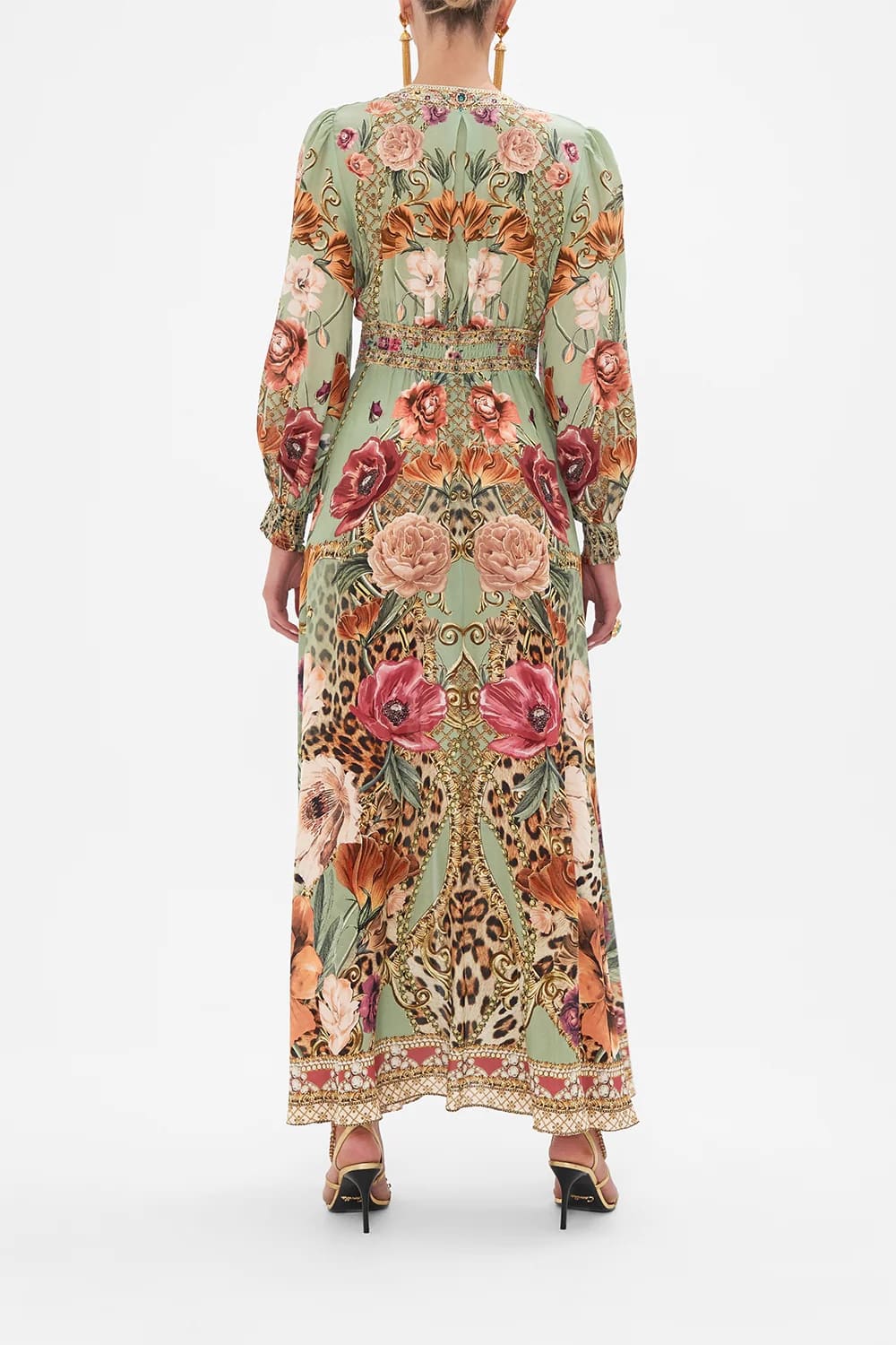 VÁY CAMILLA Flower and Leopard Print Vintage Dress High Classy