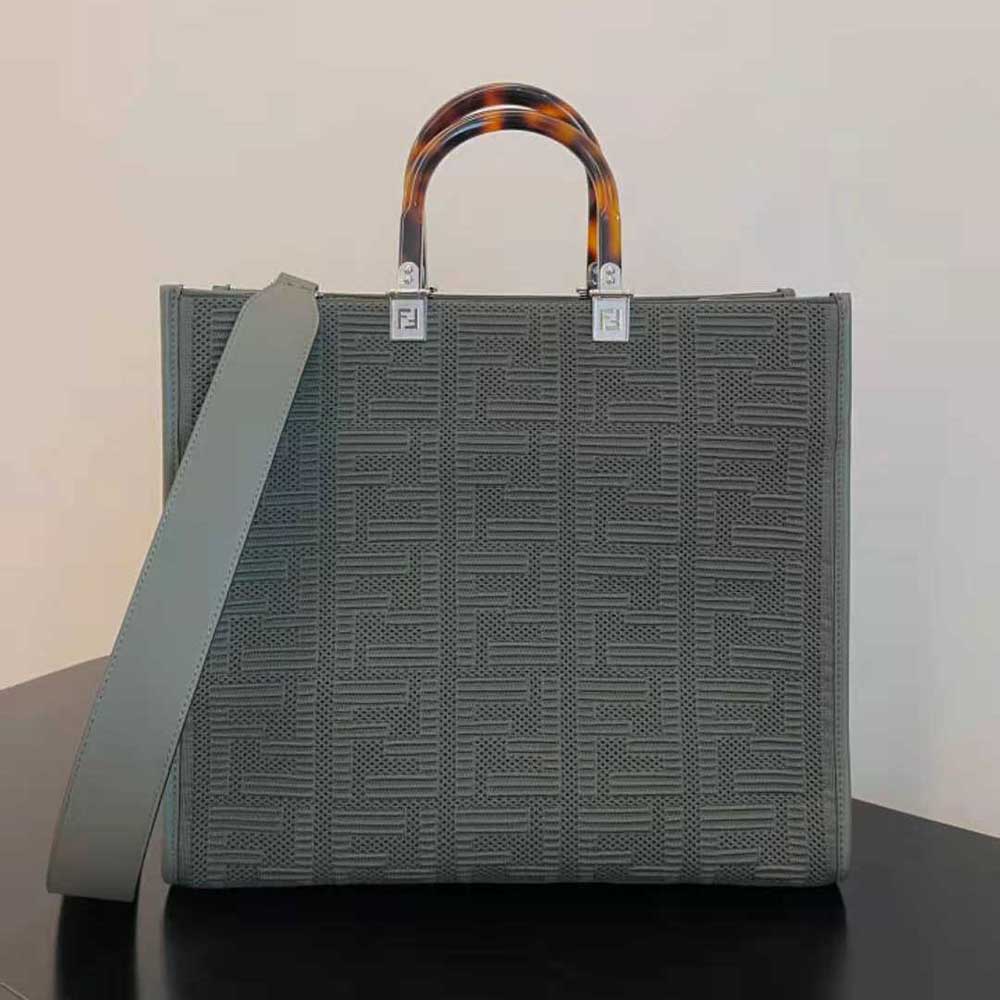 TÚI Fendi Sunshine Medium FF Fabric Shopper-Green