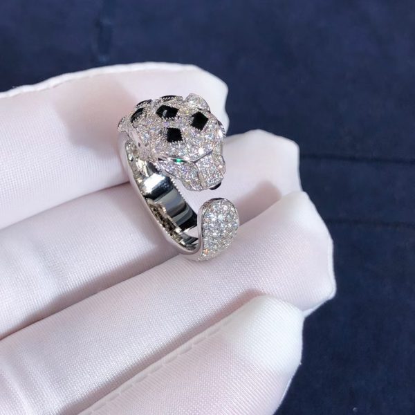 Nhẫn Cartier Panthère de Cartier Kim cương Ngọc lục bảo Mã não vàng trắng 18K