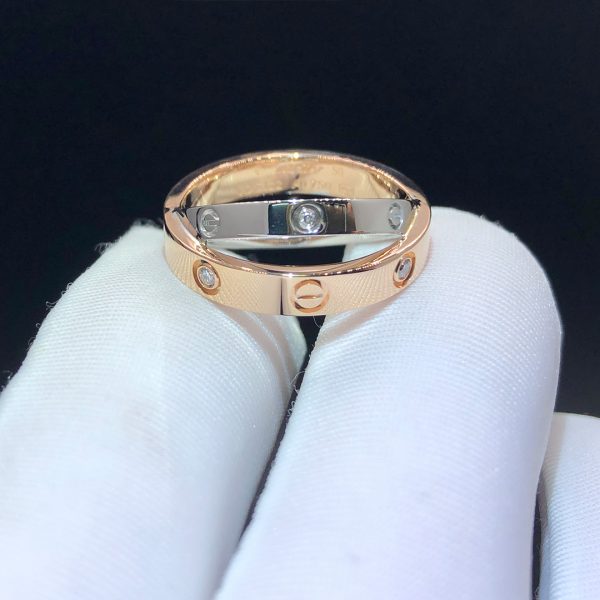 Nhẫn Cartier Love 6 viên kim cương vàng trắng vàng hồng 18K