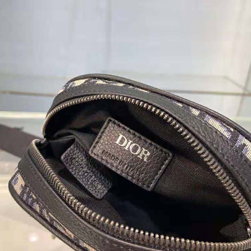TÚI Dior Messenger Pouch Beige and Black Dior Oblique Jacquard