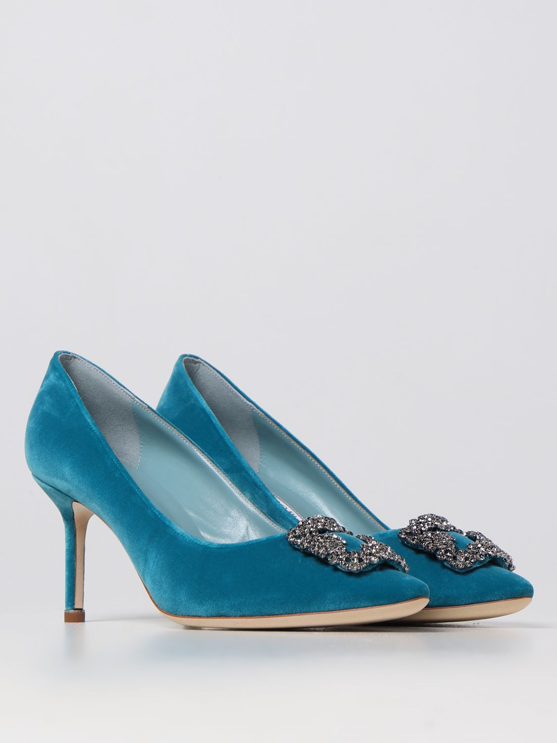 GIÀY MANOLO BLAHNIK Blue suede pumps shoes