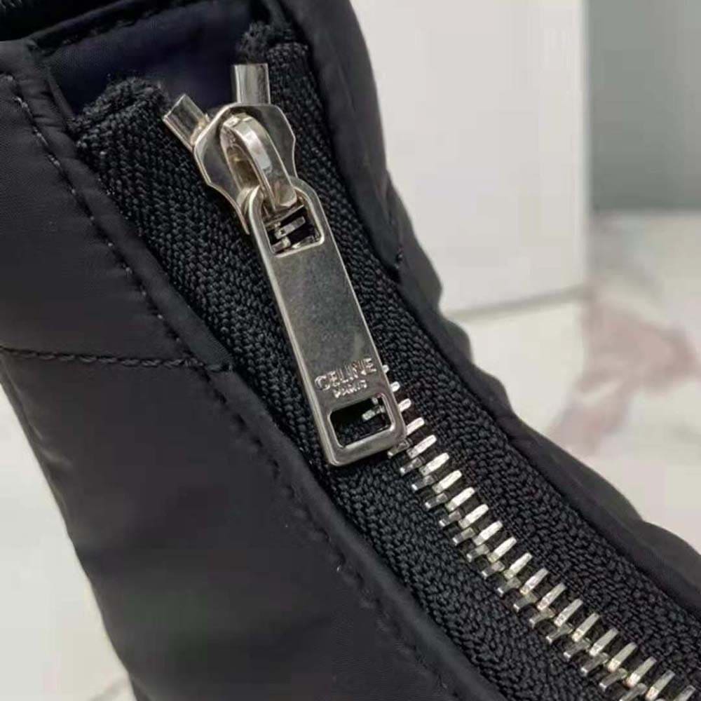 TÚI Celine Women Medium Ava Bag with Celine Strap in Quilted Nylon-Black