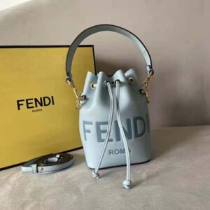 TÚI Fendi Women Mon Tresor Light Blue Leather Mini Bag