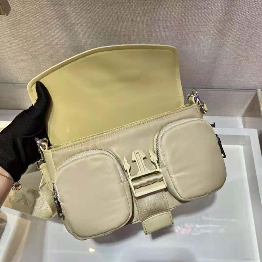 TÚI Prada Women Pocket Nylon and Brushed Leather Bag