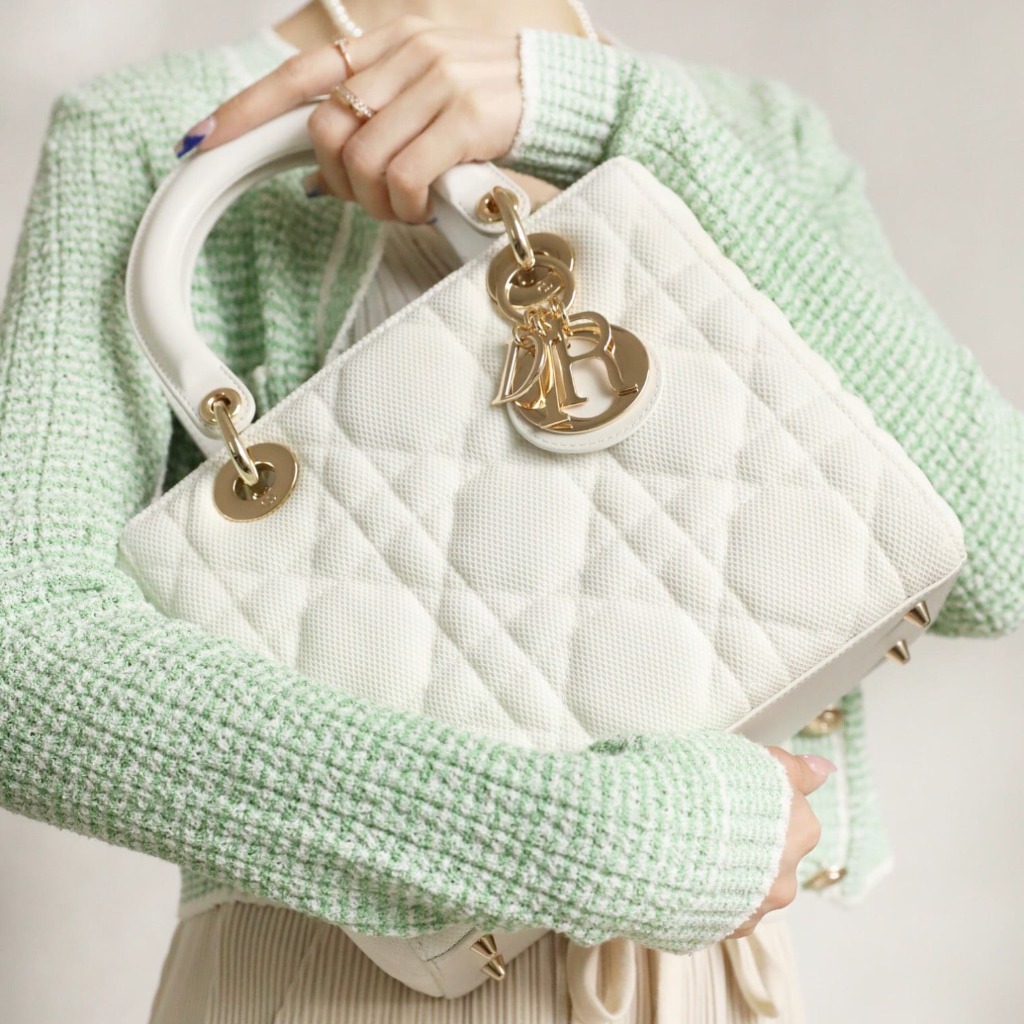 TÚI CHRISTIAN DIOR LADY DIOR Bag Bright Mesh White