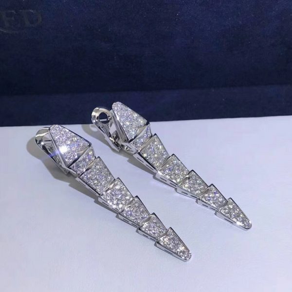 Bông tai BVLGARI Serpenti Viper Bông tai thả vàng trắng 18K