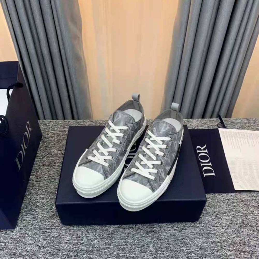 GIÀY DIOR B23 Low-Top Sneaker Dior Gray CD Diamond Canvas SS2022