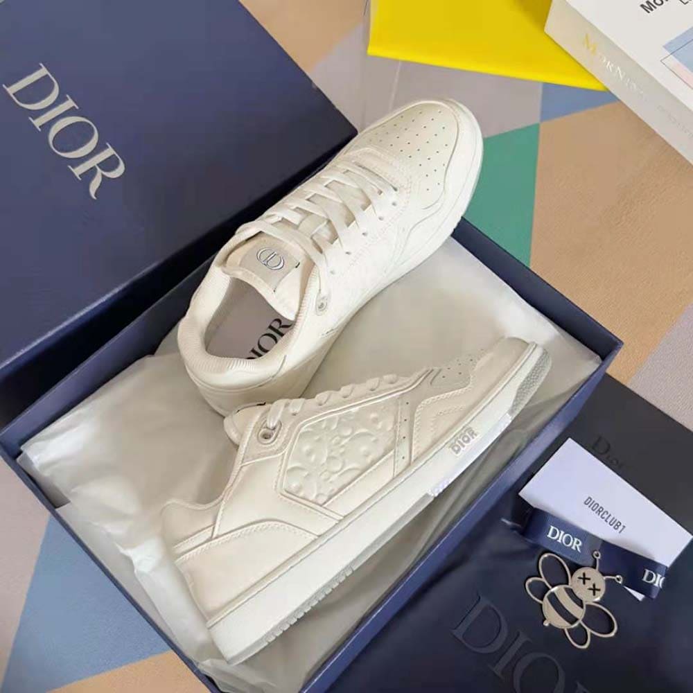 GIÀY DIOR B27 Low-top Sneaker Cream Patent Calfskin and Dior Oblique Gravity Leather