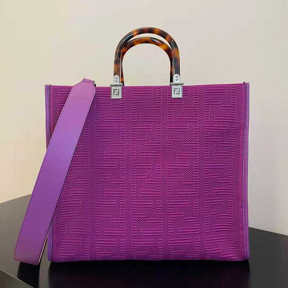 TÚI Fendi Sunshine Medium FF Fabric Shopper-Purple