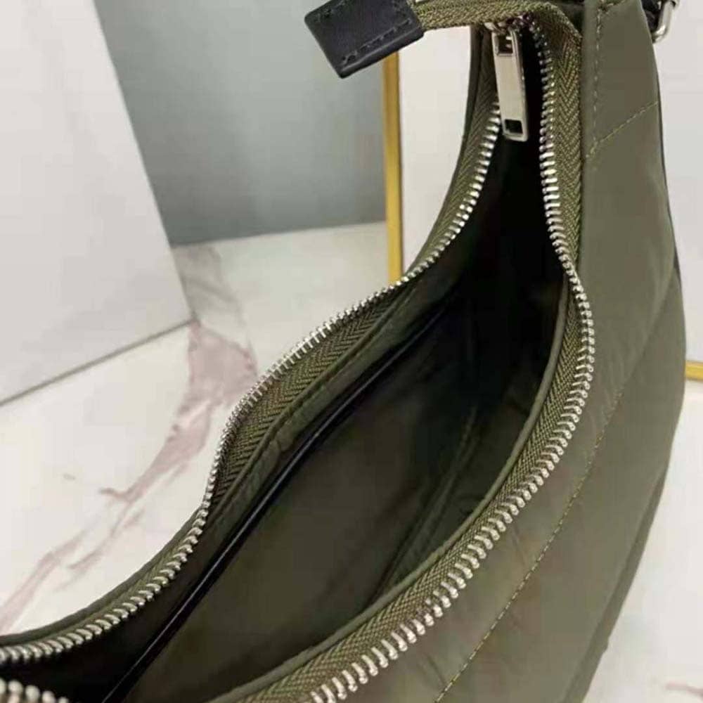 TÚI Celine Women Medium Ava Bag with Celine Strap in Quilted Nylon-Green