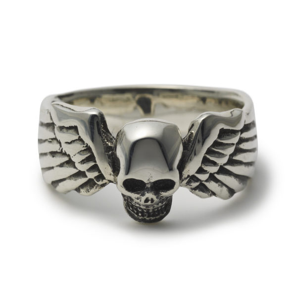 THE Angles wings Skull Ring silver sterling 925 Italia