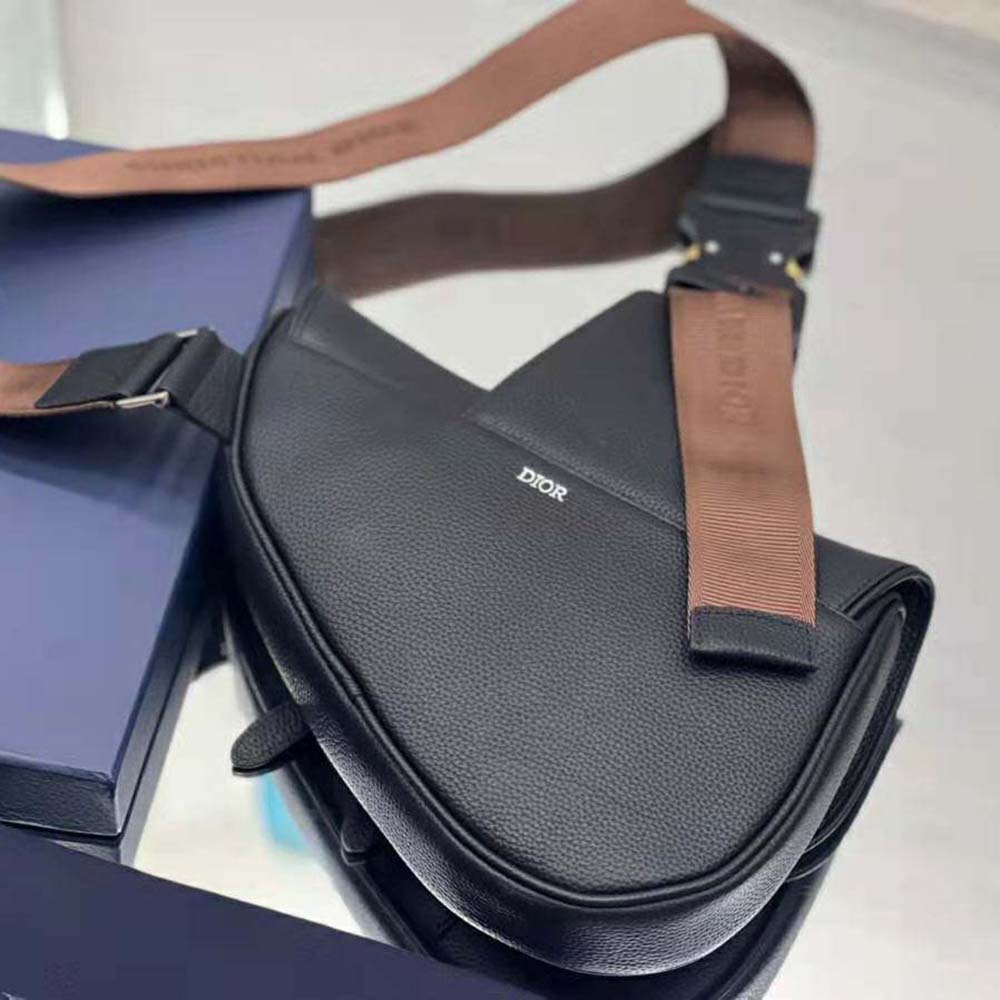 TÚI Dior Cactus Jack Dior Saddle Bag Black Grained Calfskin with Embroidered Signature