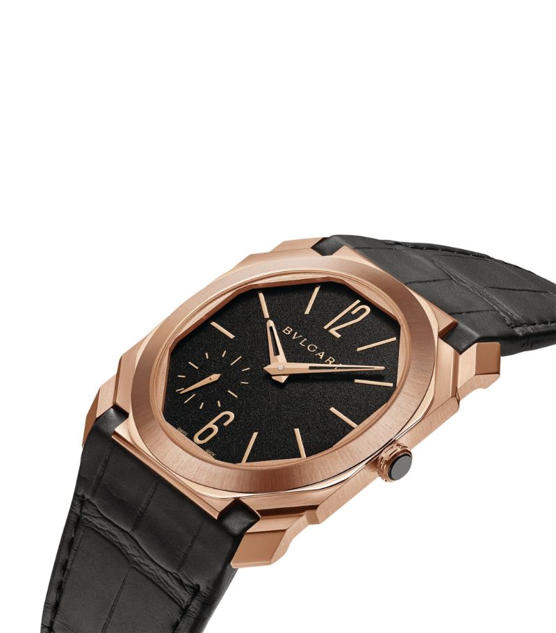 Đồng hồ BVLGARI Rose Gold Octo Finissimo Automatic mặt số màu đen