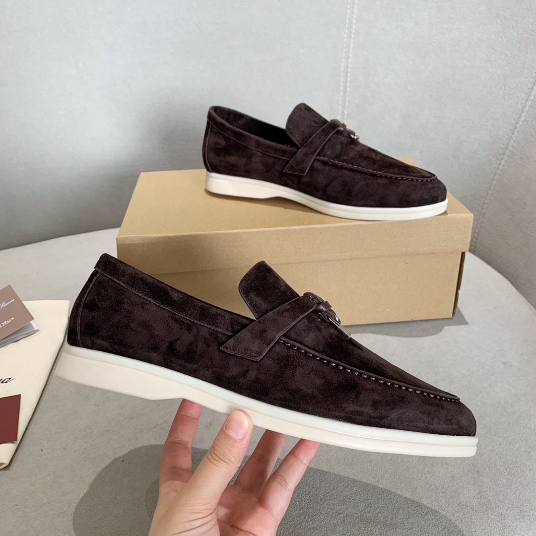 GIÀY LORO PIANA DARK PLUM SHEEPSKIN SUEDE LOAFER DA CỪU