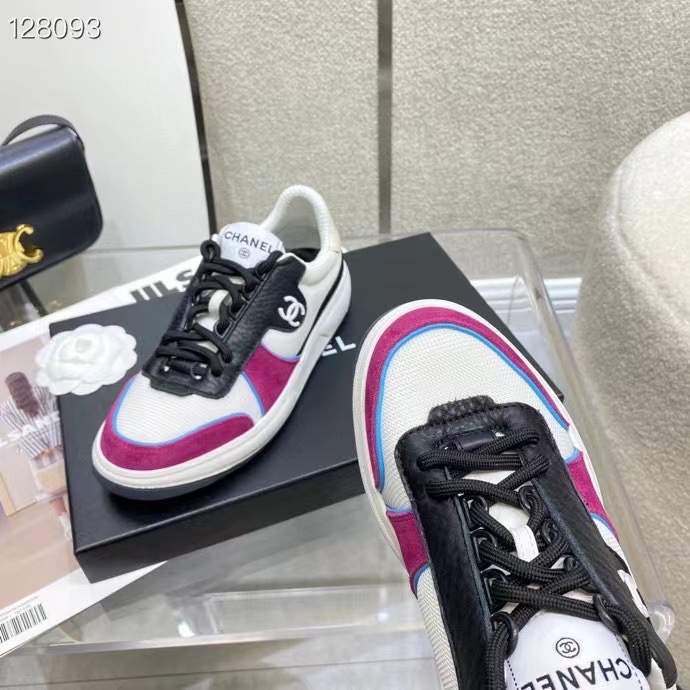 GIÀY CHANEL PINK SUEDE LOGO SNEAKERS