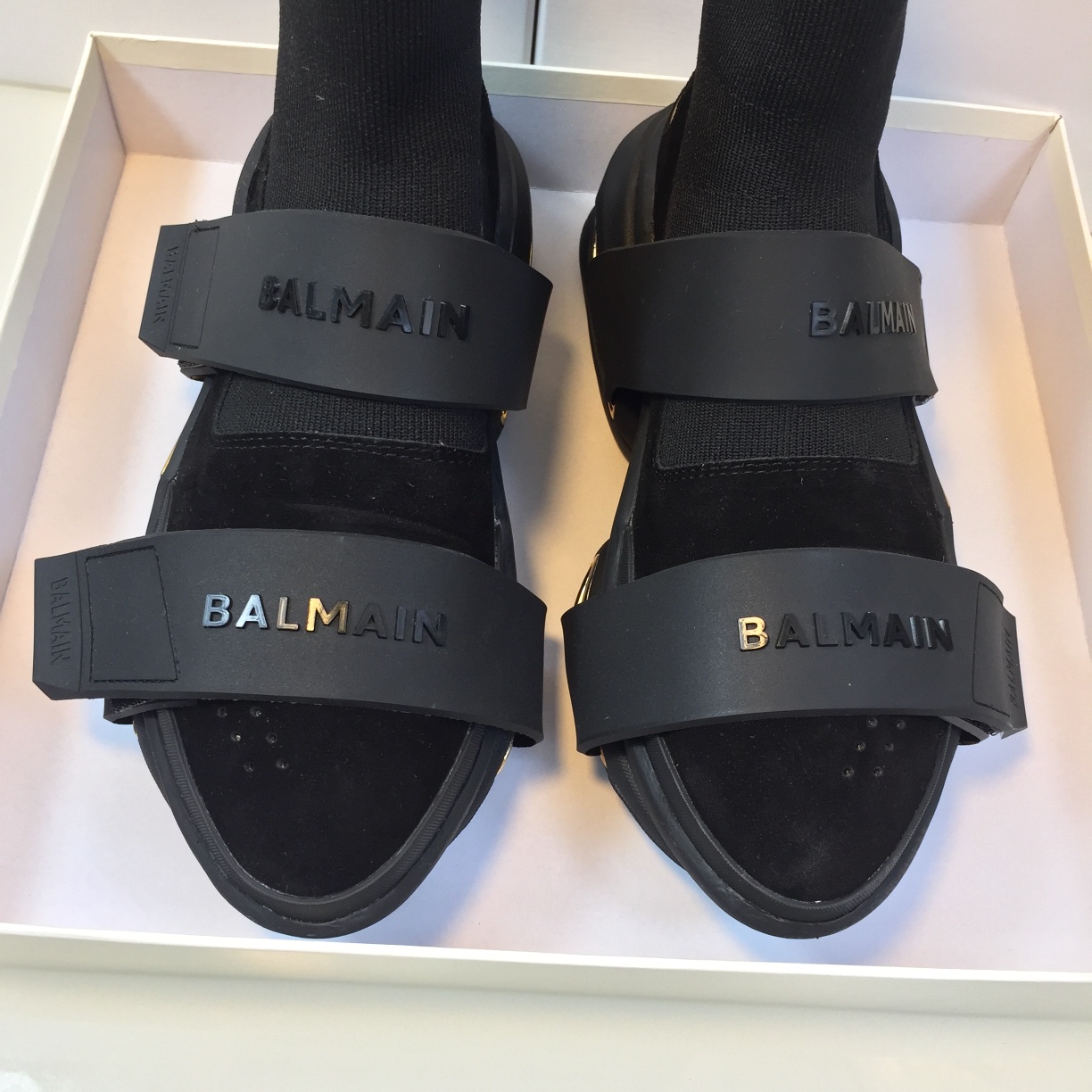 GIÀY BALMAIN BLACK GOLD HIGH TOP SNEAKERS
