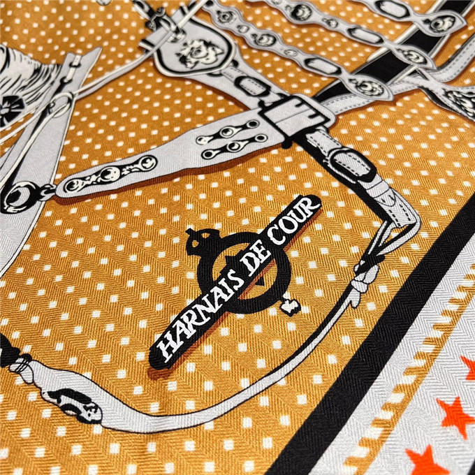 KHĂN Hermes Harnais De Cour Logo scarf