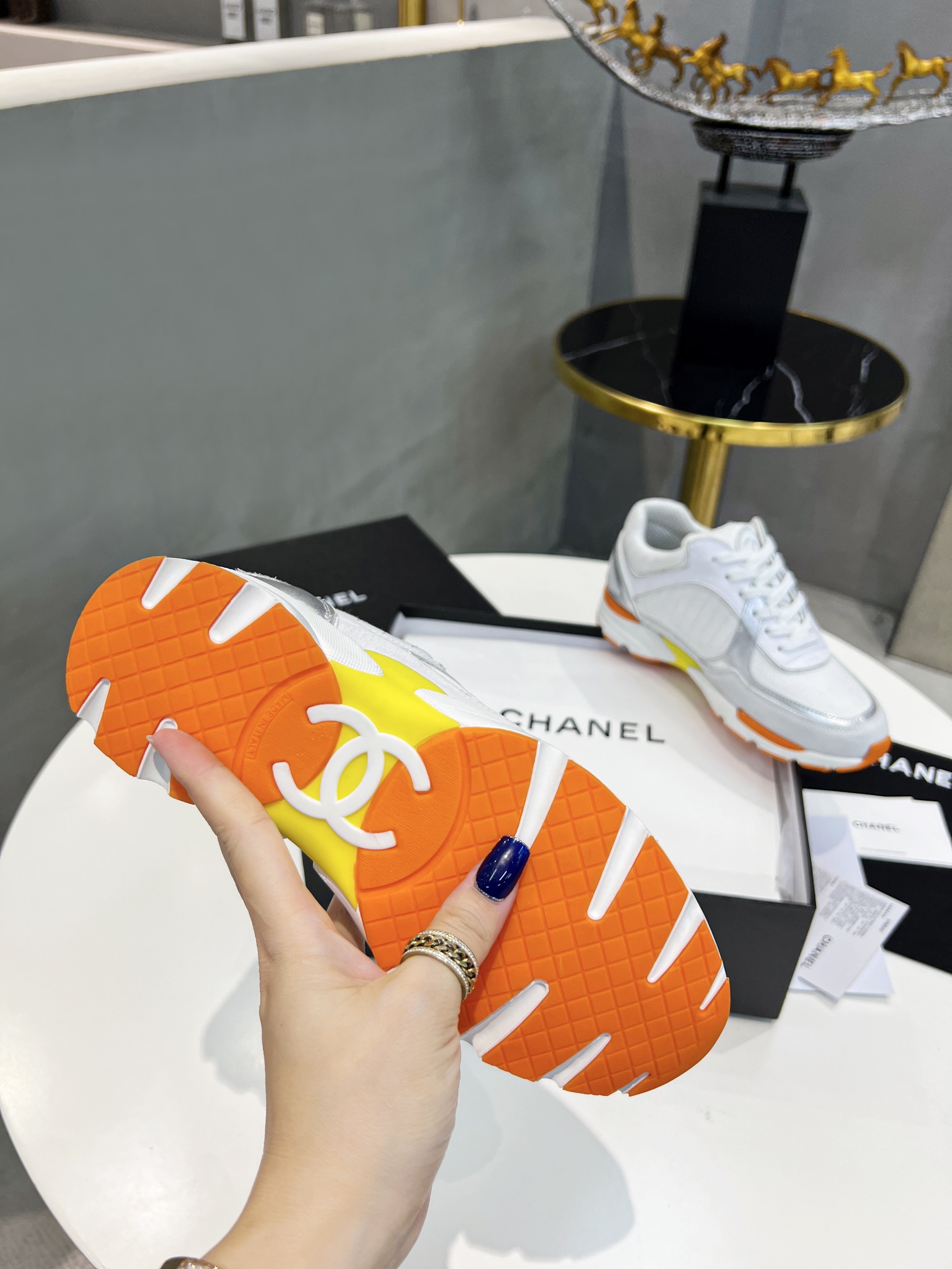 GIÀY CHANEL MULTICOLOR  LOGO SNEAKERS