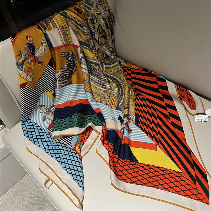 KHĂN Hermes Grand Theatre Nouveau Wool Blend scarf