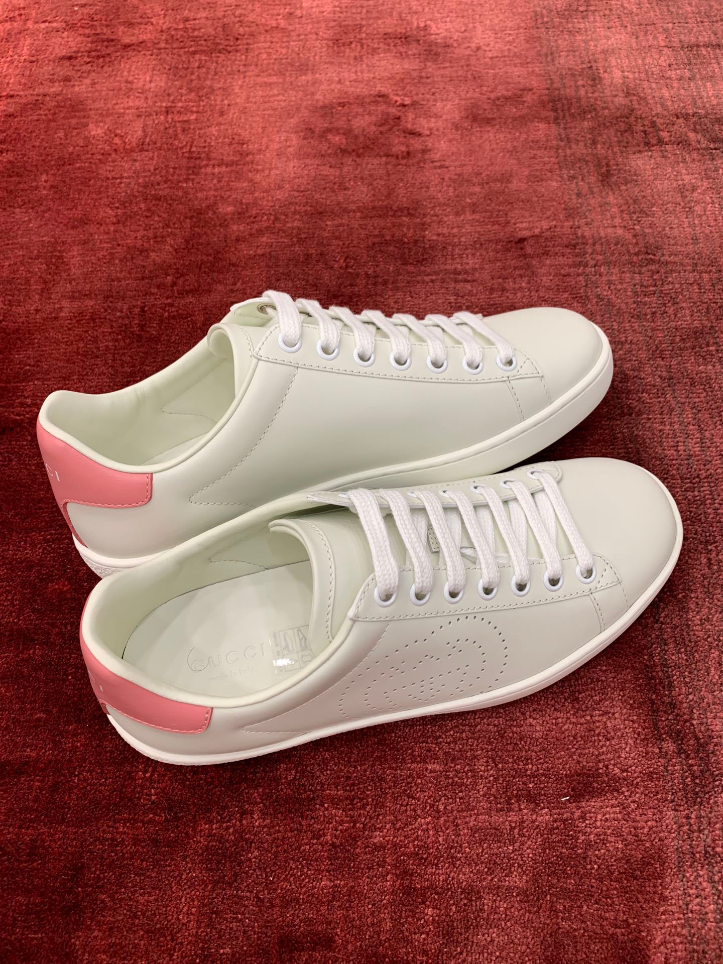 GIÀY GUCCI Leather Ace Sneakers Interlocking GG White