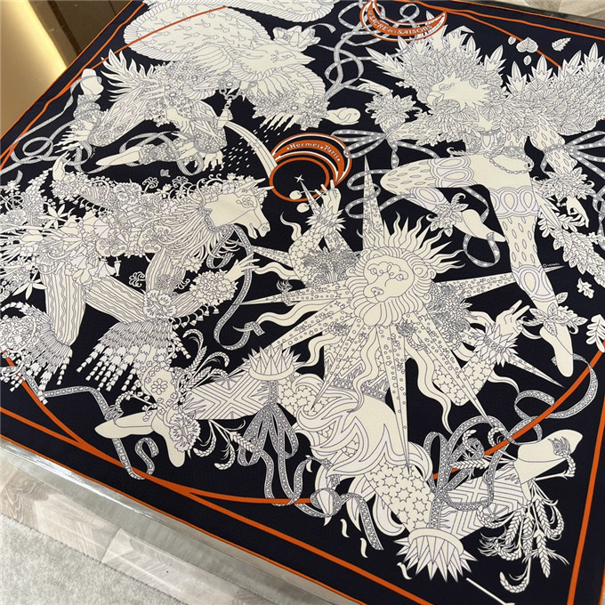 KHĂN Hermes Le Sacre Des Saisons Silk scarf
