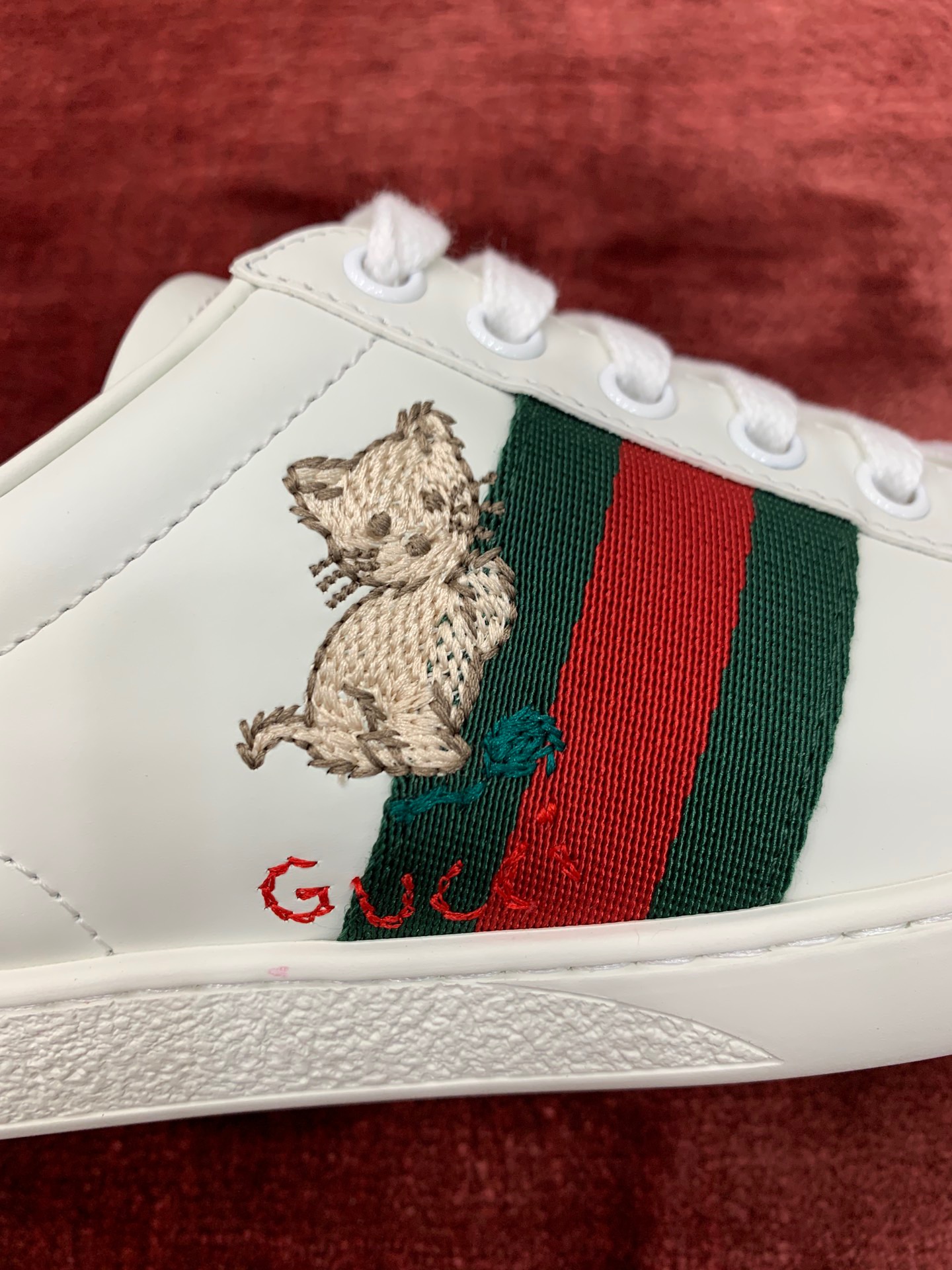 GIÀY GUCCI Leather Ace Sneakers Doraemon White