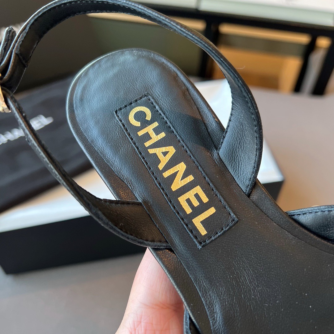 GIÀY CHANEL Camellia Flower Leather Sling Back